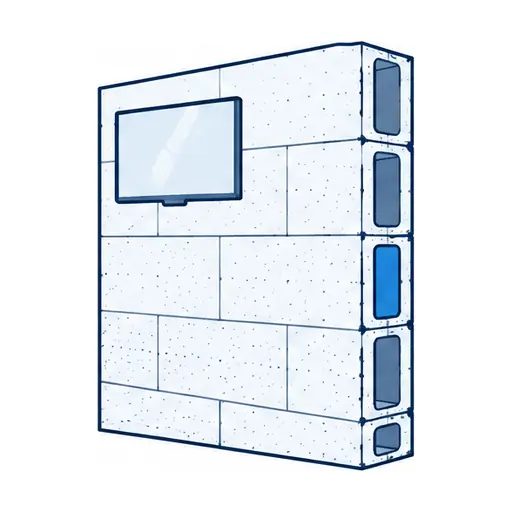 Schematic: Concrete block (outdoor kitchen, garage, retaining wall)